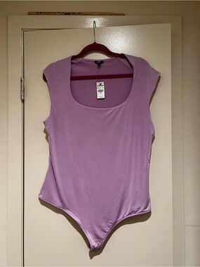 Brand New Express Body Contour Purple/lavender Scoop Neck Bodysuit
